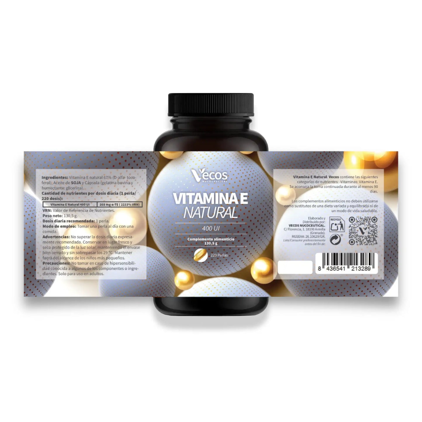 Vitamina E Natural 400 Ui Vecos | Protección Celular Y Antioxidante | D-alfa Tocoferol_4
