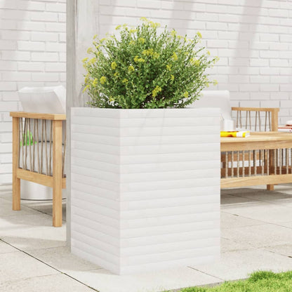 Jardinera Madera Maciza De Pino Blanco 50x50x68,5 Cm_1