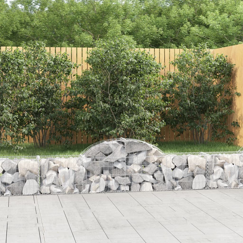 Cestas De Gaviones 9 Uds Forma De Arco Hierro 200x30x40/60 Cm_1