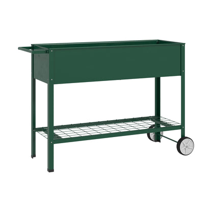 Outsunny Mesa De Cultivo 109x44x80 Cm Con 2 Ruedas Estante Y Asa Verde_0