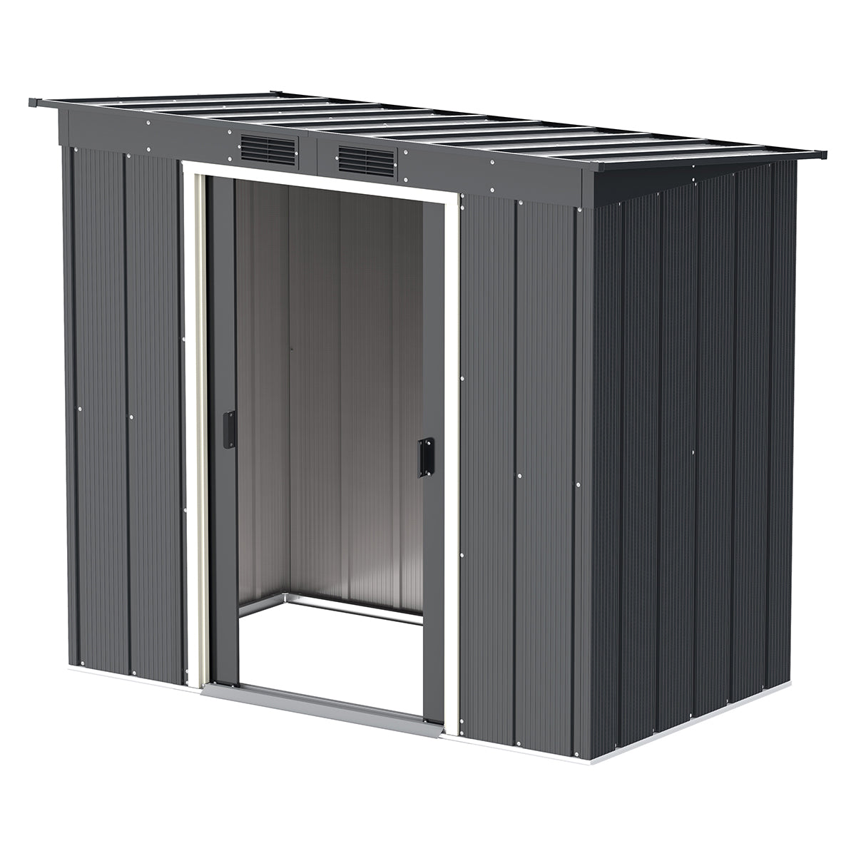 Caseta Jardín Eco Pent Roof 6×4 Metal Gris Antracita_2