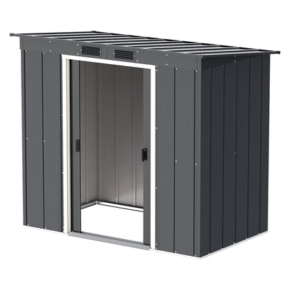 Caseta Jardín Eco Pent Roof 6×4 Metal Gris Antracita_2