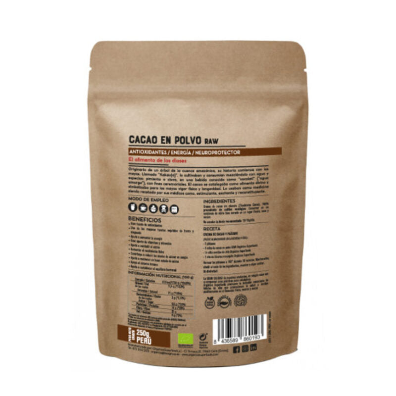 Cacao En Polvo Bio Raw De Perú 200g - Orgánica Superfoods_1