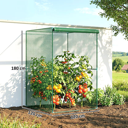 Outsunny Jaula De Cultivo Con Puerta Enrollable Y Marco De Acero 120x120x180 Cm_2