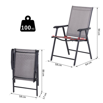 Outsunny Conjunto De 2 Sillas Plegables Con Reposabrazos Para Jardín O Terraza_2