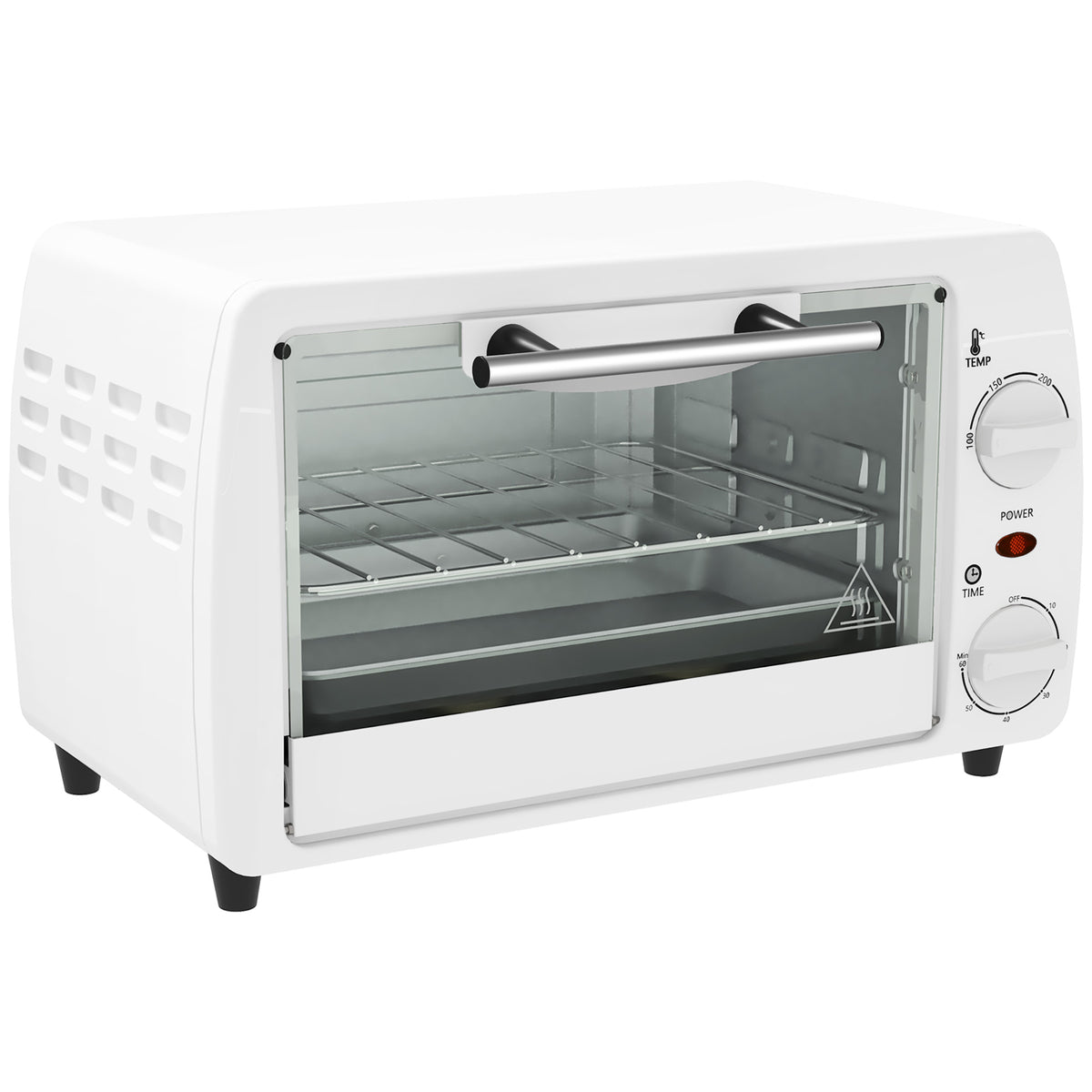 Homcom Horno Eléctrico Sobremesa 10 Litros 750w 36,5x26x22 Cm Blanco_0