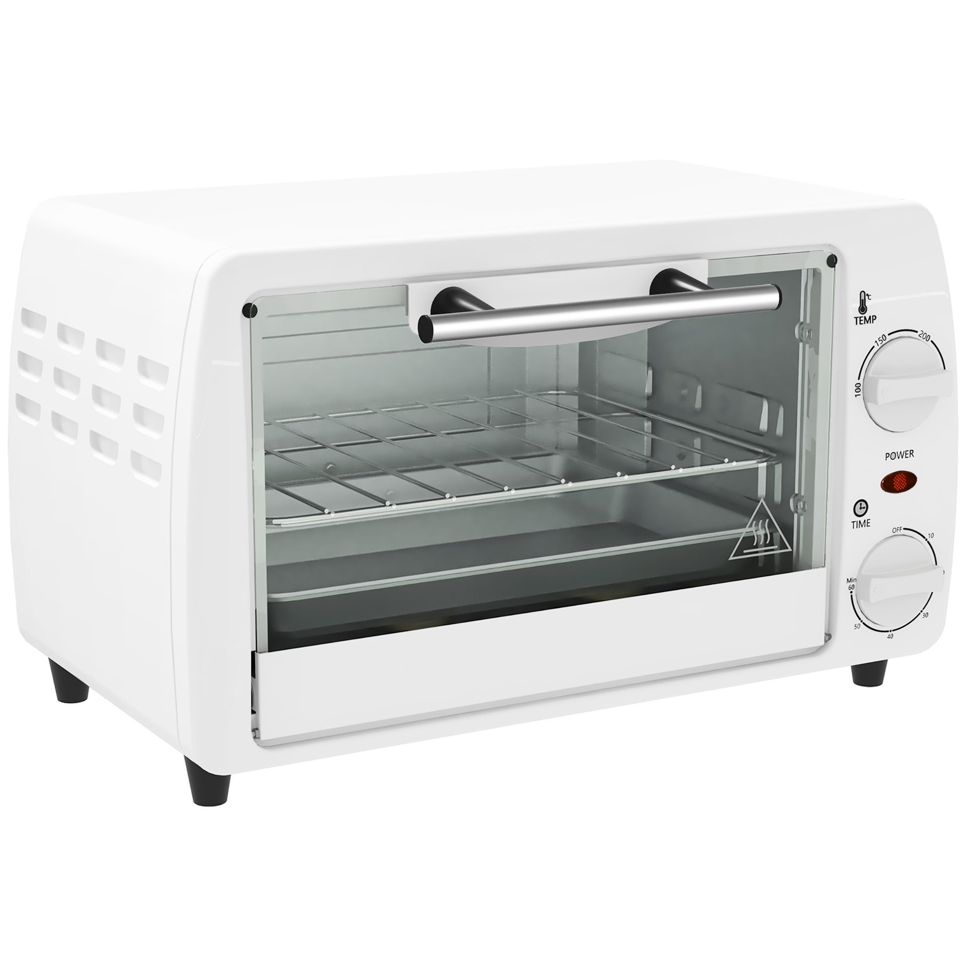 Homcom Horno Eléctrico Sobremesa 10 Litros 750w 36,5x26x22 Cm Blanco_0