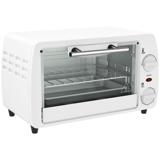 Homcom Horno Eléctrico Sobremesa 10 Litros 750w 36,5x26x22 Cm Blanco_0