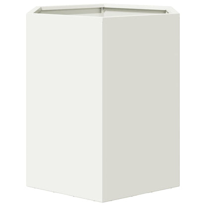 Jardinera Hexagonal Acero Blanco 46x40x45 Cm_3