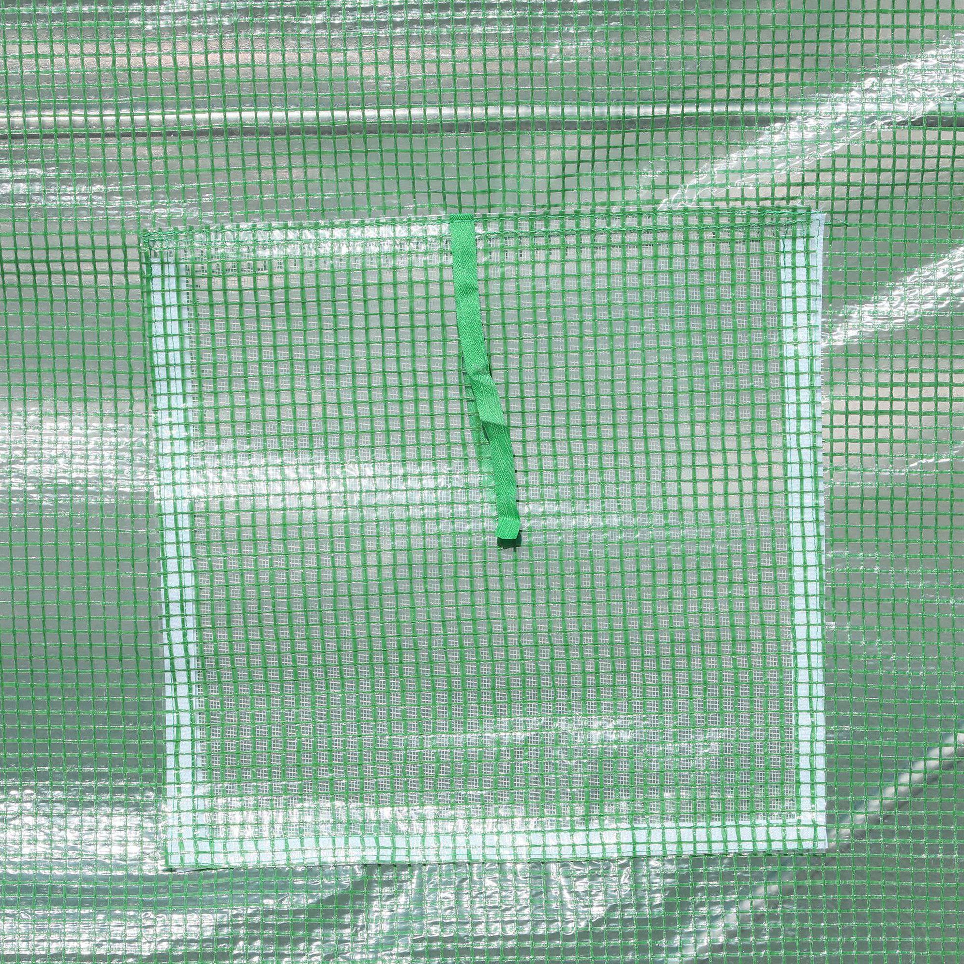 Outsunny Invernadero De Túnel 500x200x205 Cm Con Puerta Enrollable Y 8 Ventanas_4