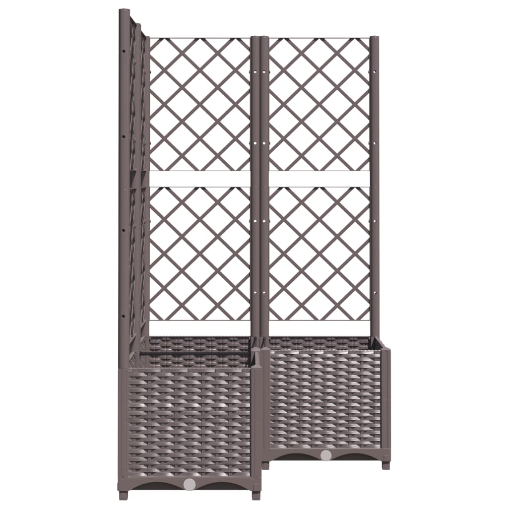 Jardinera Con Enrejado Pp Marrón 80x80x136 Cm_4