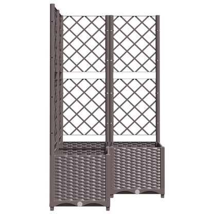 Jardinera Con Enrejado Pp Marrón 80x80x136 Cm_4