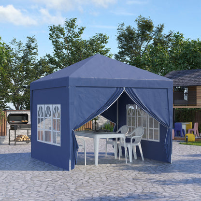 Outsunny Carpa Plegable Con 4 Paredes Desmontables 3x3 M Para Exterior Azul_1