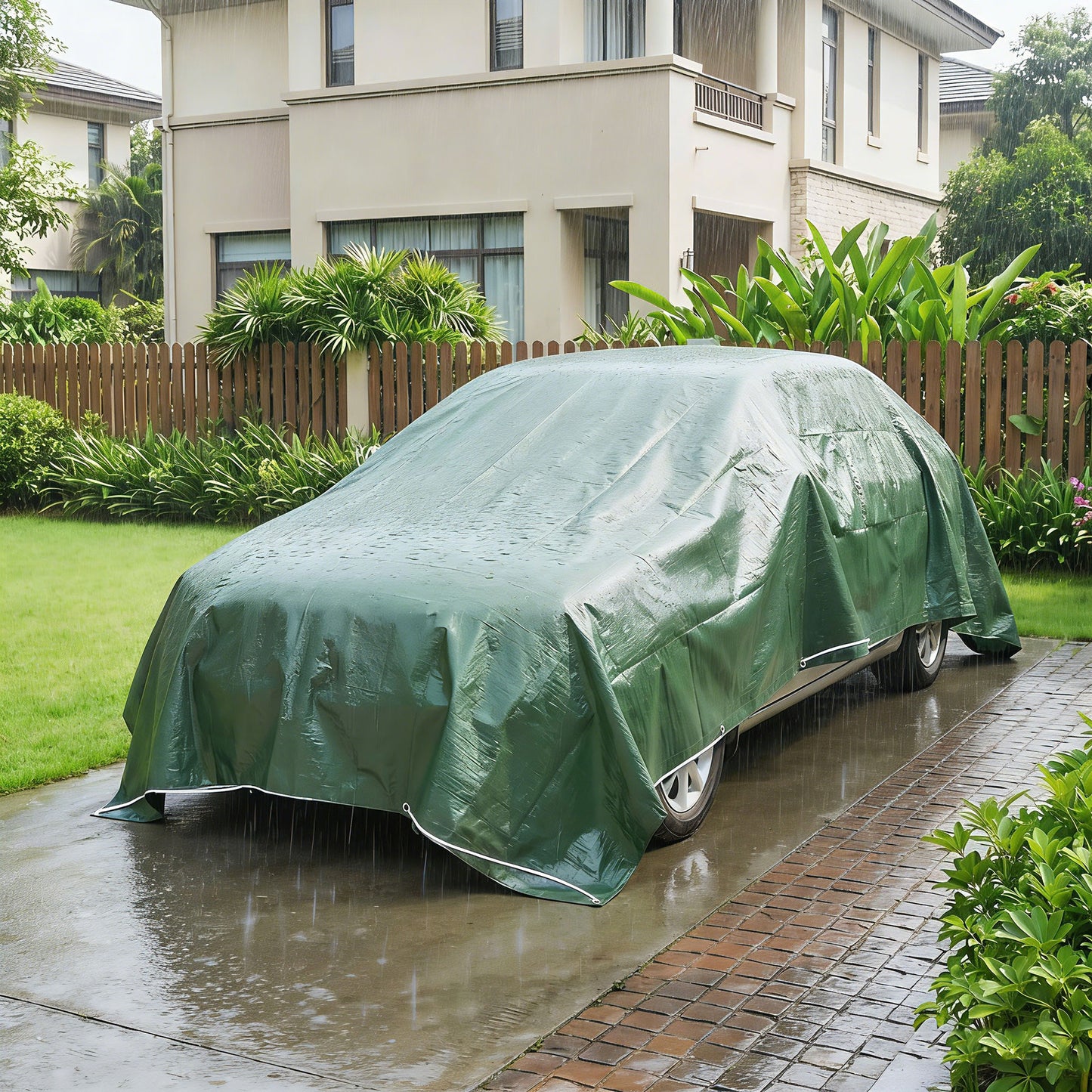 Outsunny Lona Impermeable Exterior 4x6 M Pe Resistente A Rasgaduras 90 G/m²_1