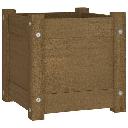 Jardinera De Madera Maciza De Pino Marrón 31x31x31 Cm_0