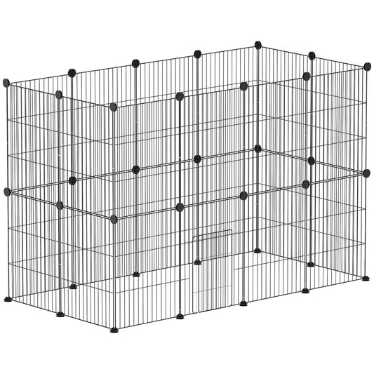 Parque Para Mascotas Pawhut Acero Negro 120x60x80 Cm D51-456v00bk_0