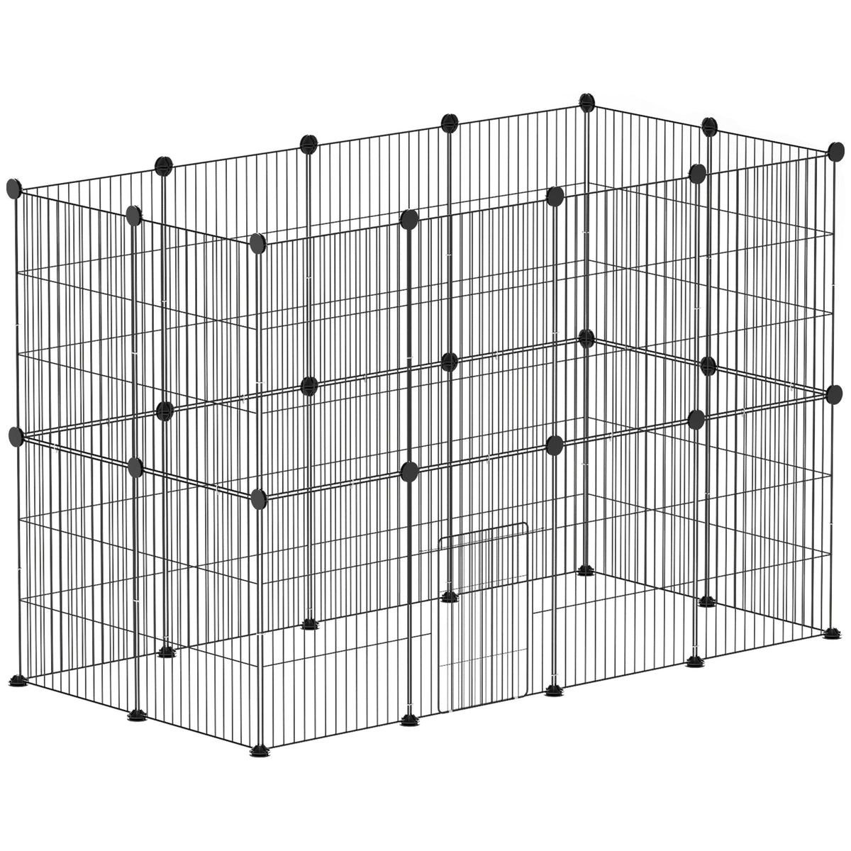 Pawhut Jaula Para Animales Pequeños Forma Personalizable 120x60x80 Cm Negro_0