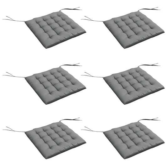 Outsunny Juego De 6 Cojines Para Sillas De Comedor 40x40 Cm Gris Oscuro_0