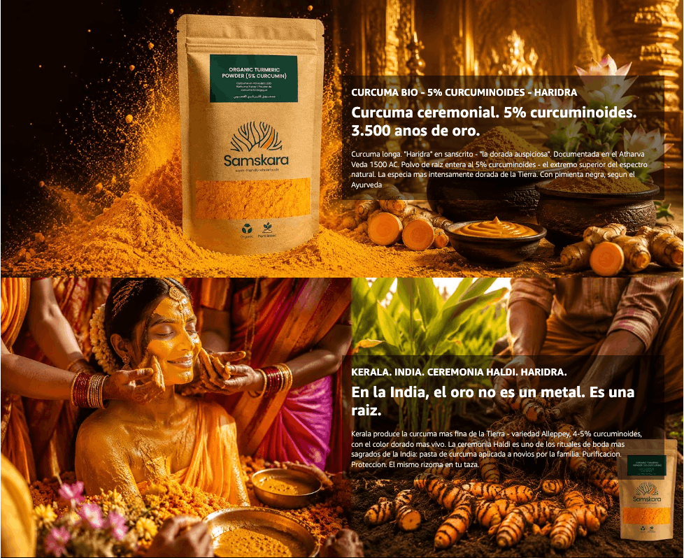 Cúrcuma En Polvo Bio - 500g | Superalimento Ecológico Vegano Para Batidos, Smoothies Y Zumos, Sin Azúcares Añadidos_2