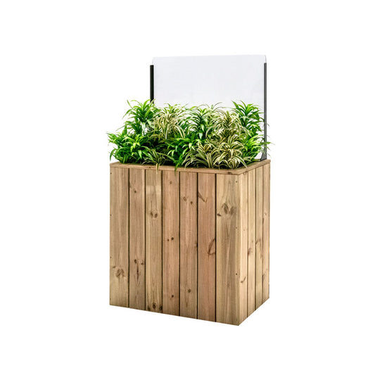 Jardinera Alta De Madera Autoportante Con Cortavientos 60 Cm 75 X 44,5 X 80 Cm Hortalia_0