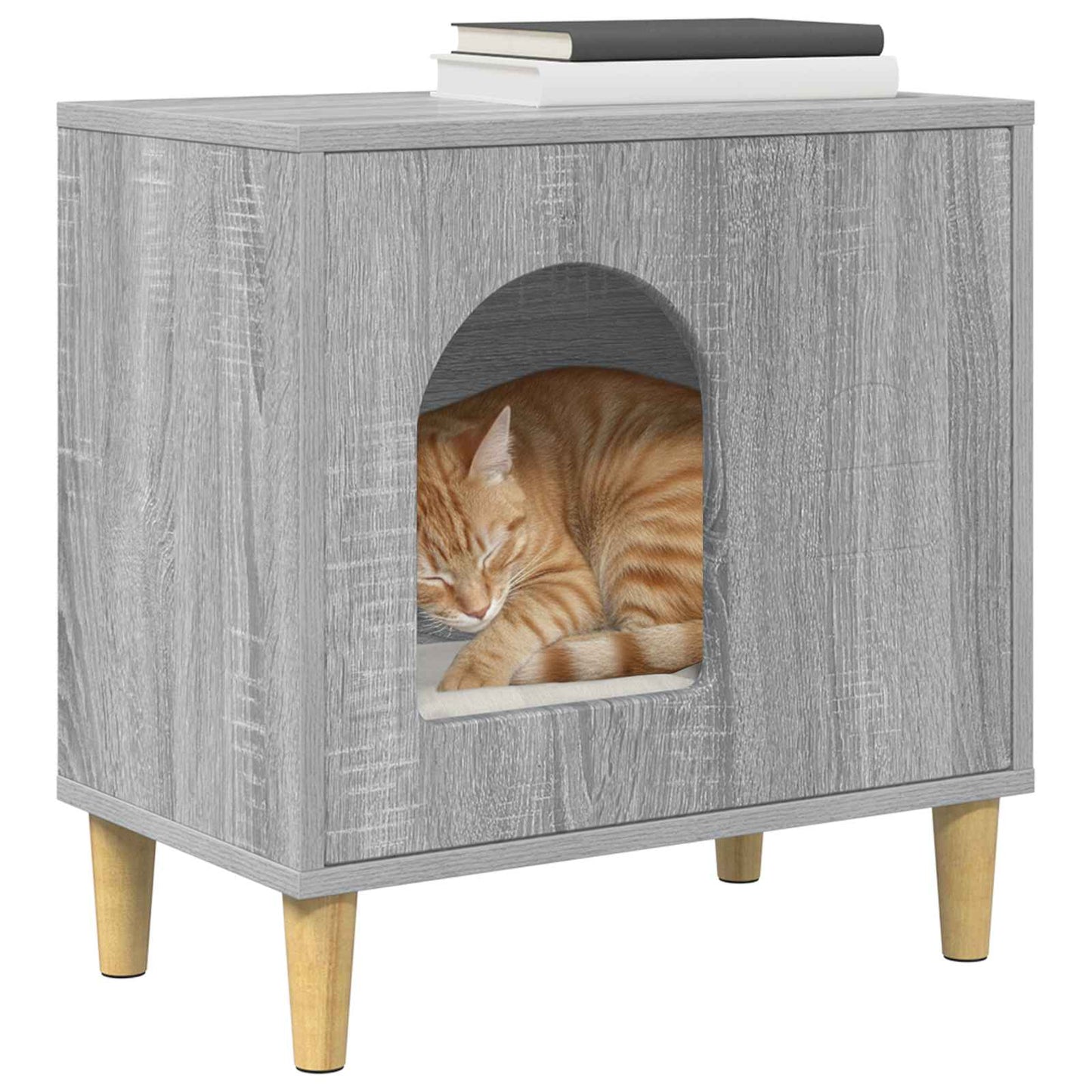 Casa Para Gatos Gris Sonoma 51 X 30 X 52 Cm_2