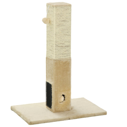 Pawhut Poste Rascador Para Gatos 79 Cm Con Bola Colgante 59,5x39x79 Cm Beige_0