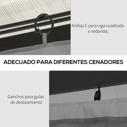 Laterales Para Carpa Outsunny Poliéster Gris Claro 352x205 Cm_5