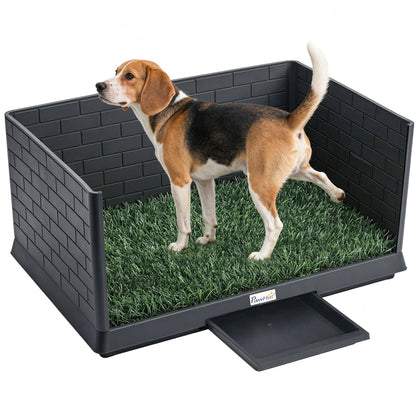 Pawhut Inodoro Para Perros Con Césped Artificial Y Paredes Altas 75x51x36,5 Cm_0