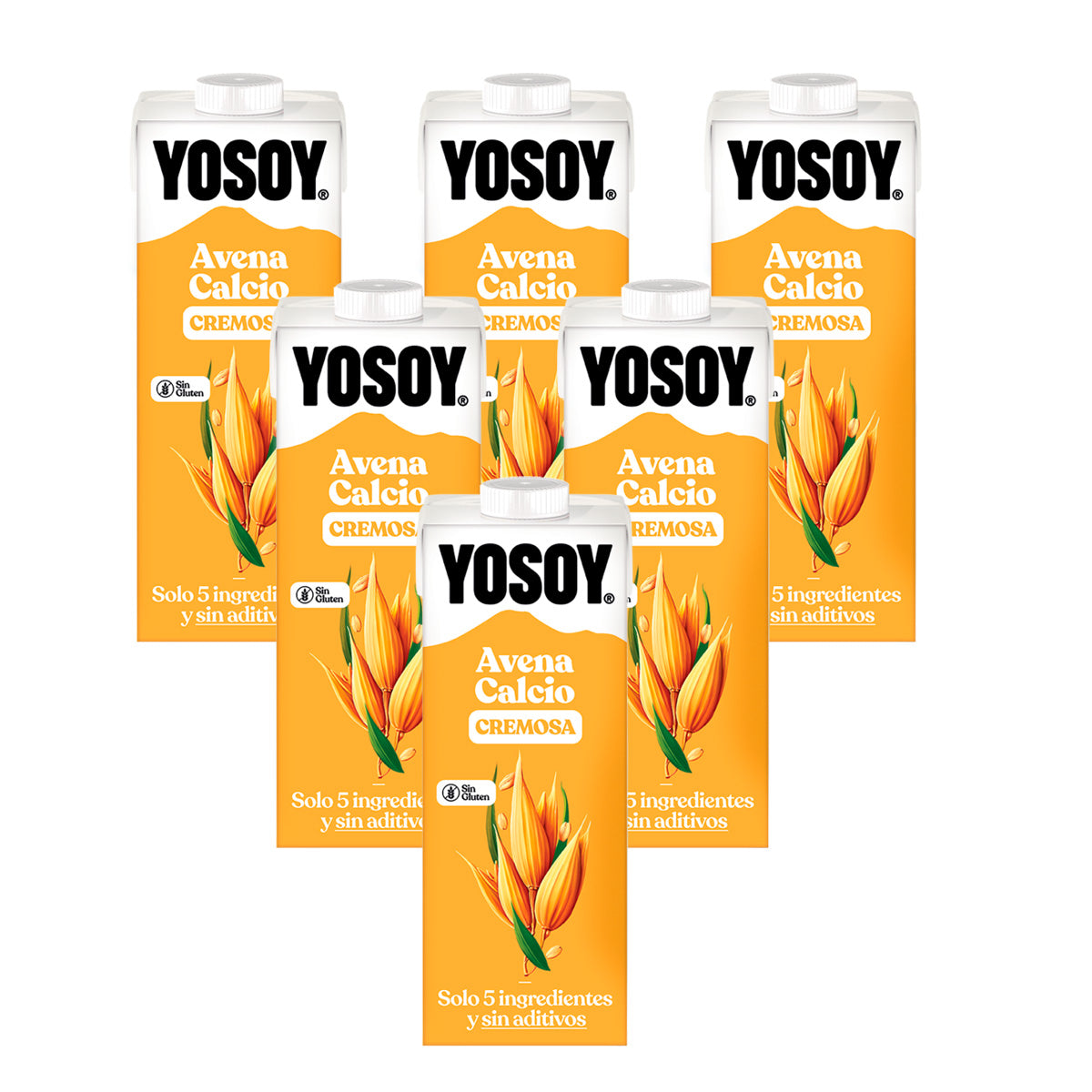 Pack 6 ud Bebida de Avena con Calcio sin gluten YOSOY 1L