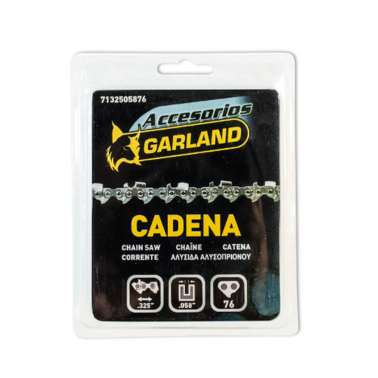Garland - 7132505876 Accesorio Para Motoazadas - Cadena Cortada De 76 Eslabones Con Paso De 0.325" Y Espesor De 0.058" (1,5 Mm.)_0