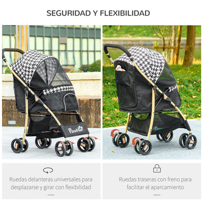 Pawhut Cochecito Para Perros Plegable Con 2 Puertas 80x44,5x97 Cm Negro_5