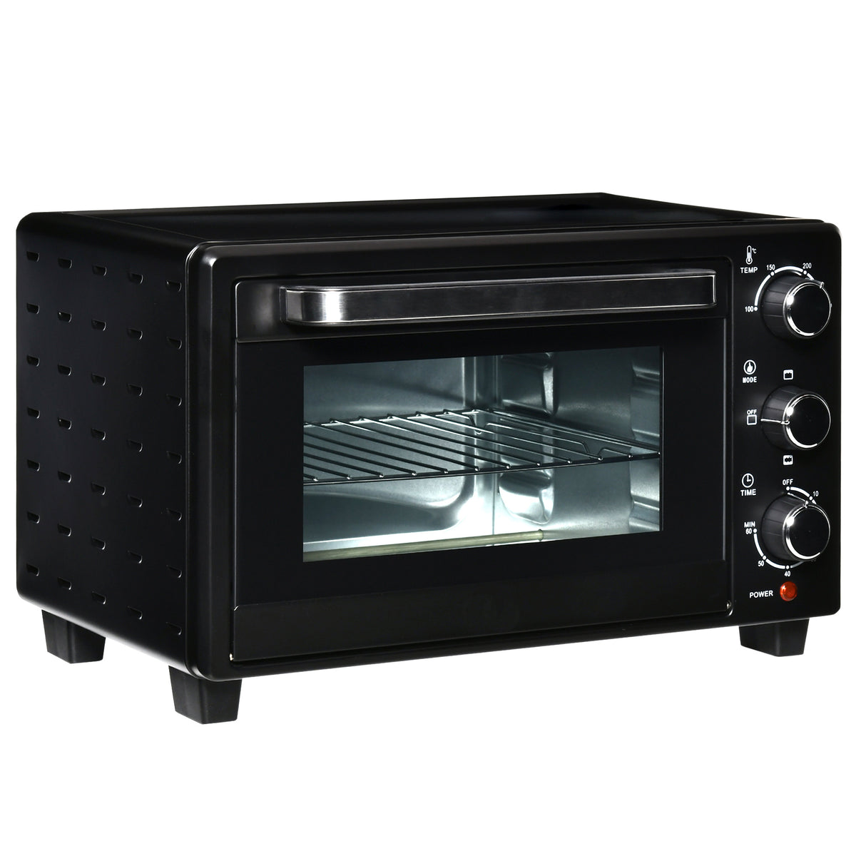 Homcom Horno Eléctrico De Sobremesa De 21l 1400w Con Temporizador Negro_0