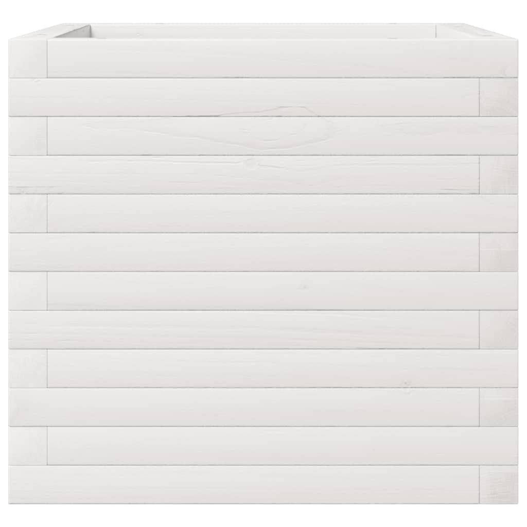 Jardinera Madera Maciza De Pino Blanco 50x50x45,5 Cm_5