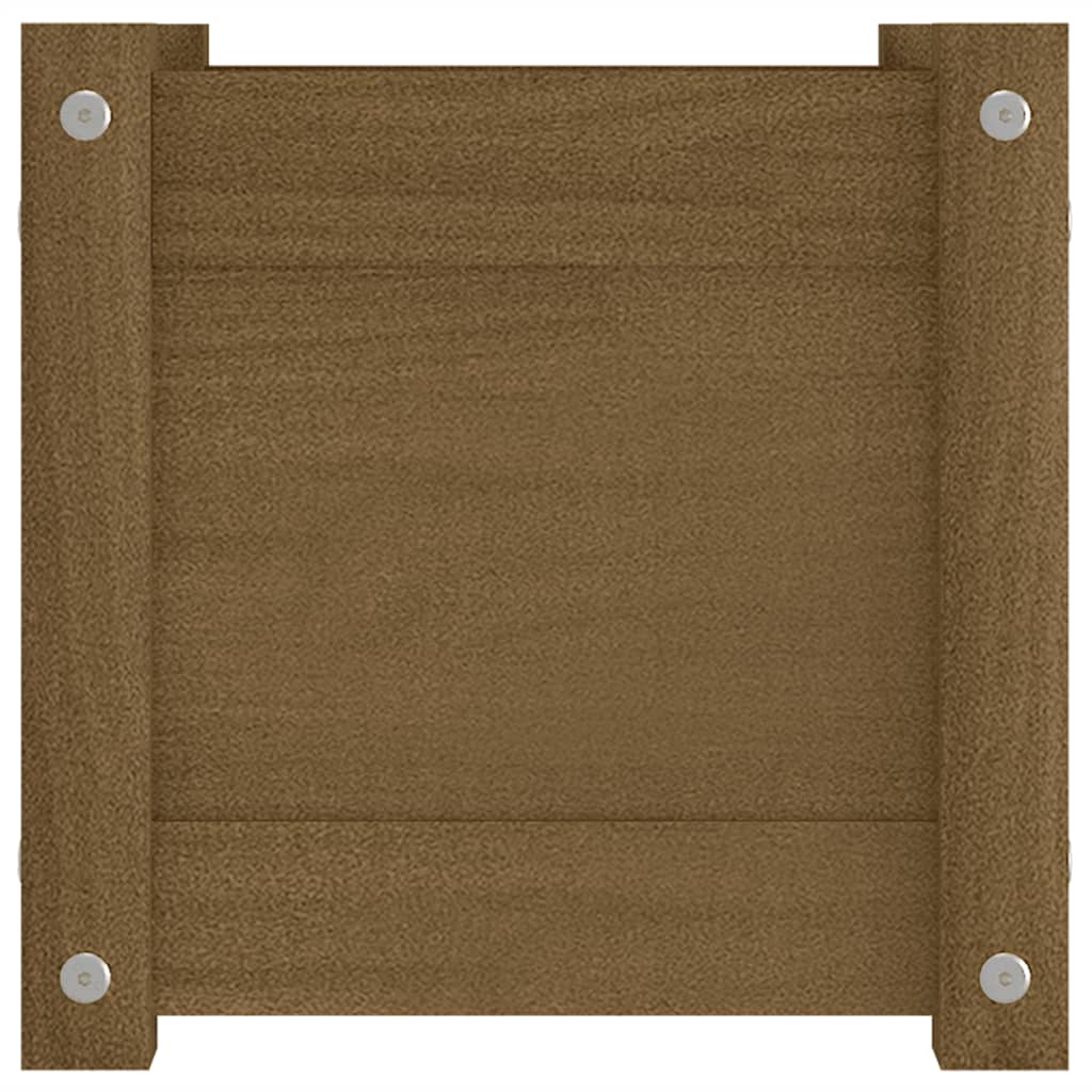 Jardinera De Madera Maciza De Pino Marrón 31x31x31 Cm_4