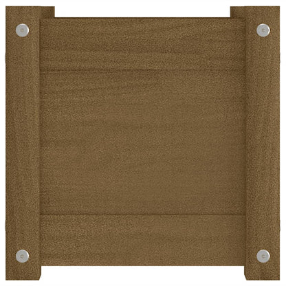 Jardinera De Madera Maciza De Pino Marrón 31x31x31 Cm_4