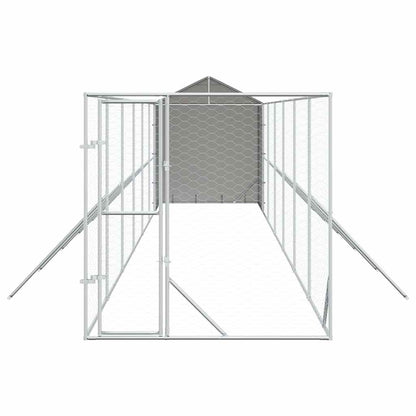 Perrera De Exterior Con Toldo Acero Galvanizado Plata 2x14x2,5m_4