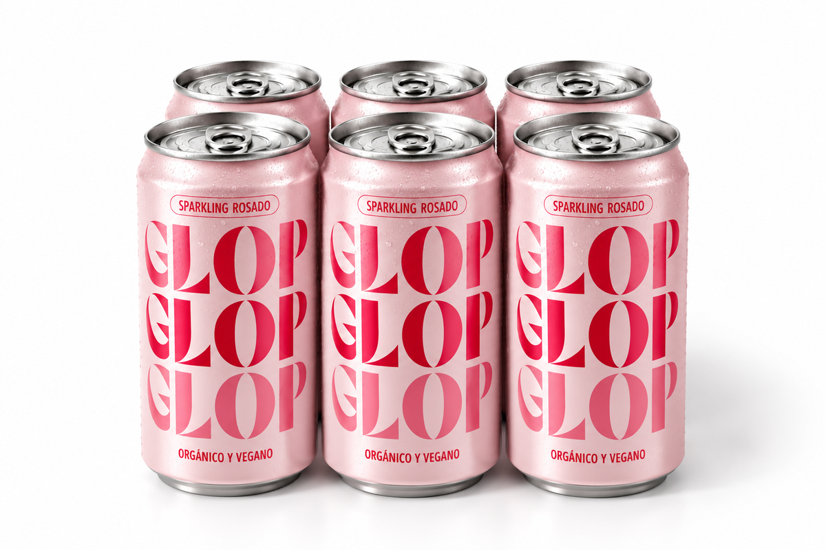Pack 6 Latas Vino Espumoso Rosado Eco Vegano Lata 200ml_0