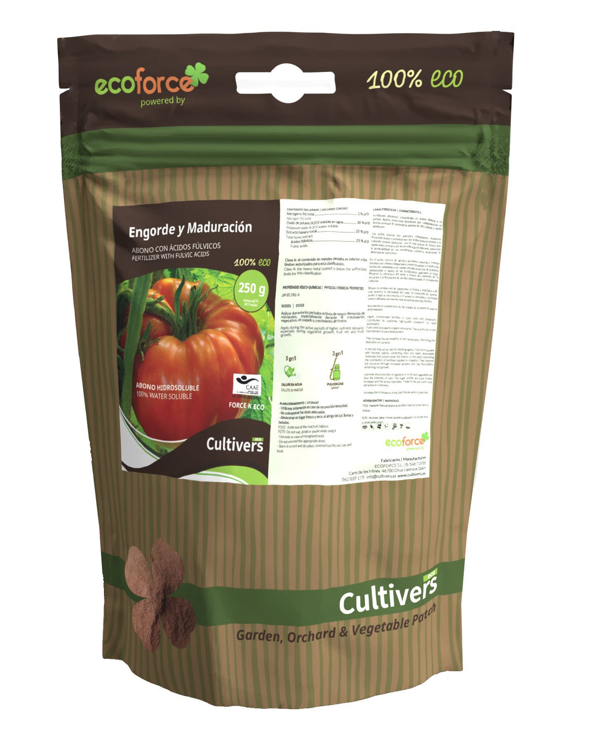 Cultivers Abono Engorde Y Maduración Ecológico 250 G. Fertilizante Potasio Quelatado Con Ph Neutro Para El Aumento…_0