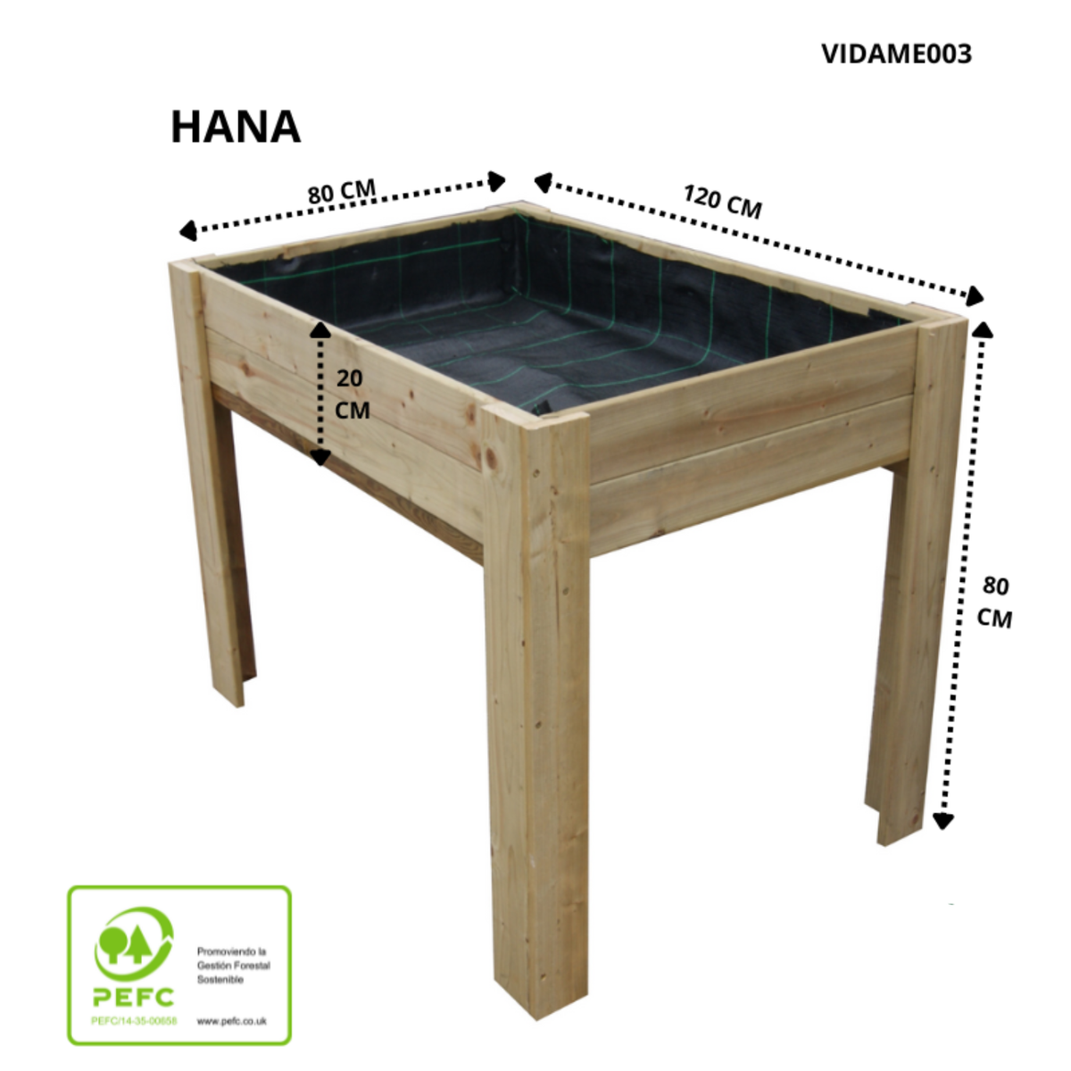 Mesa De Cultivo Hana Profunda 20cm Vidahuerto 120x80x80 Cm._5