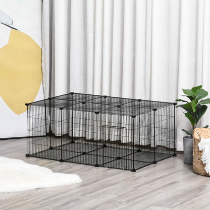 Pawhut Diy Jaula Para Animales Pequeños 22 Paneles Conejo Cobaya_1