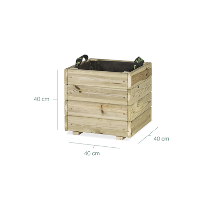 Jardinera De Madera Para Exterior Pun KD Hortalia 40x40x40 Cm_5