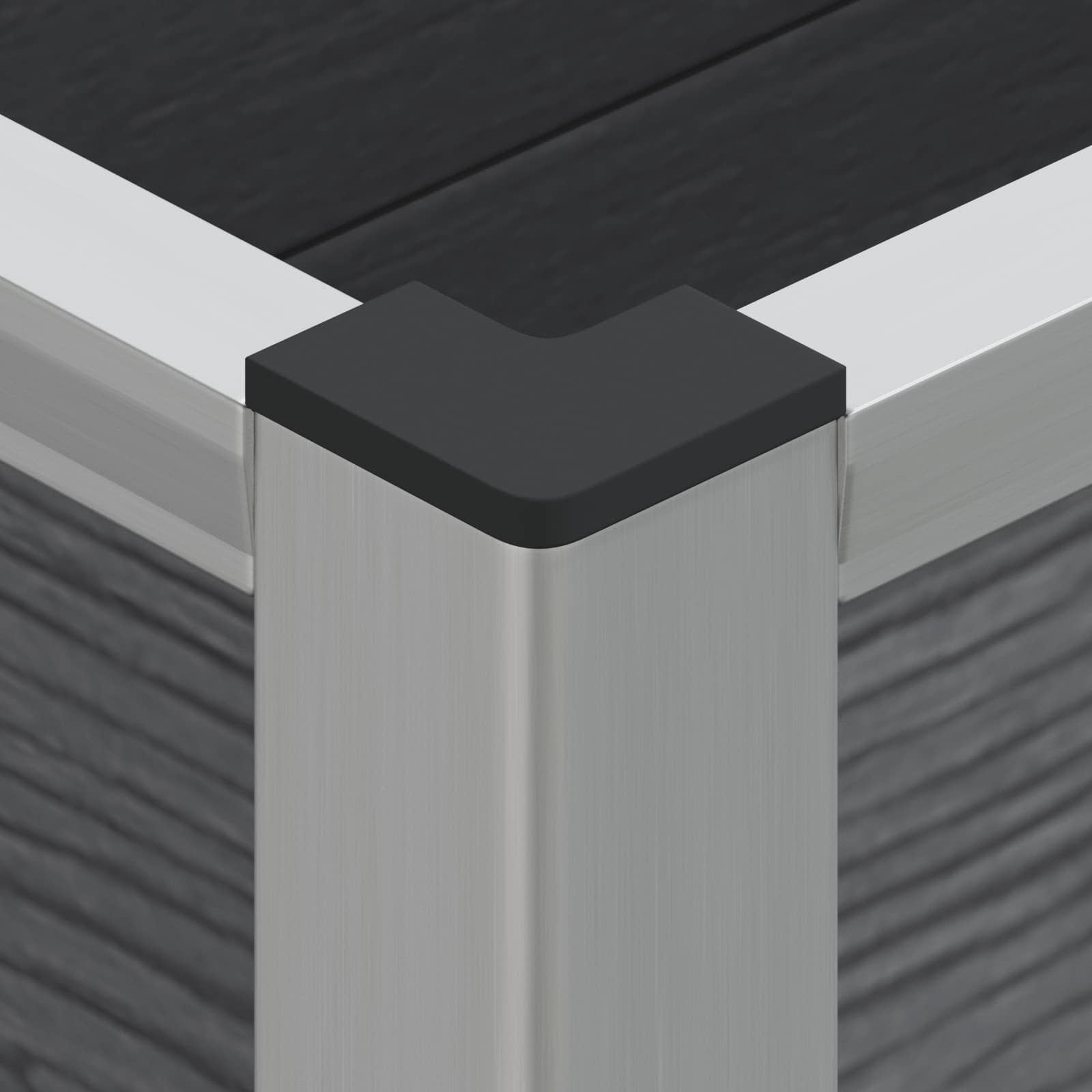 Arriate Elevado Gris 50 X 30 X 22 Cm Wpc Y Aluminio_5