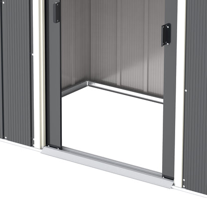 Caseta Jardín Eco Pent Roof 6×4 Metal Gris Antracita_5