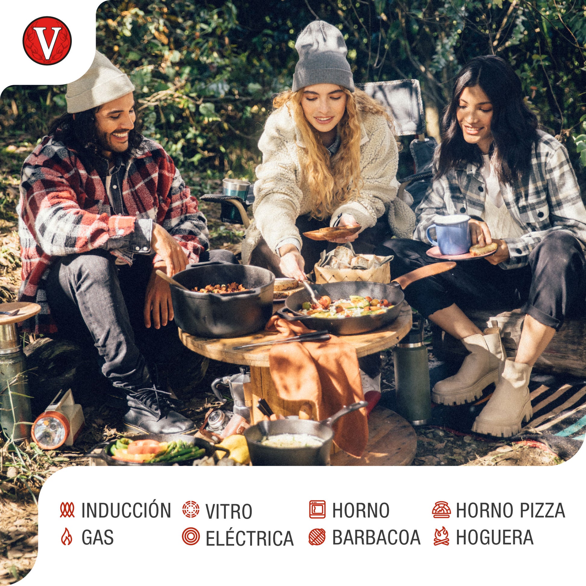 Victoria Plancha Cocina Inducción Comal Hierro Fundido Curado Para Pizza, Tortillas 30cm Fuego, Barbacoa, 35891, Negro_3