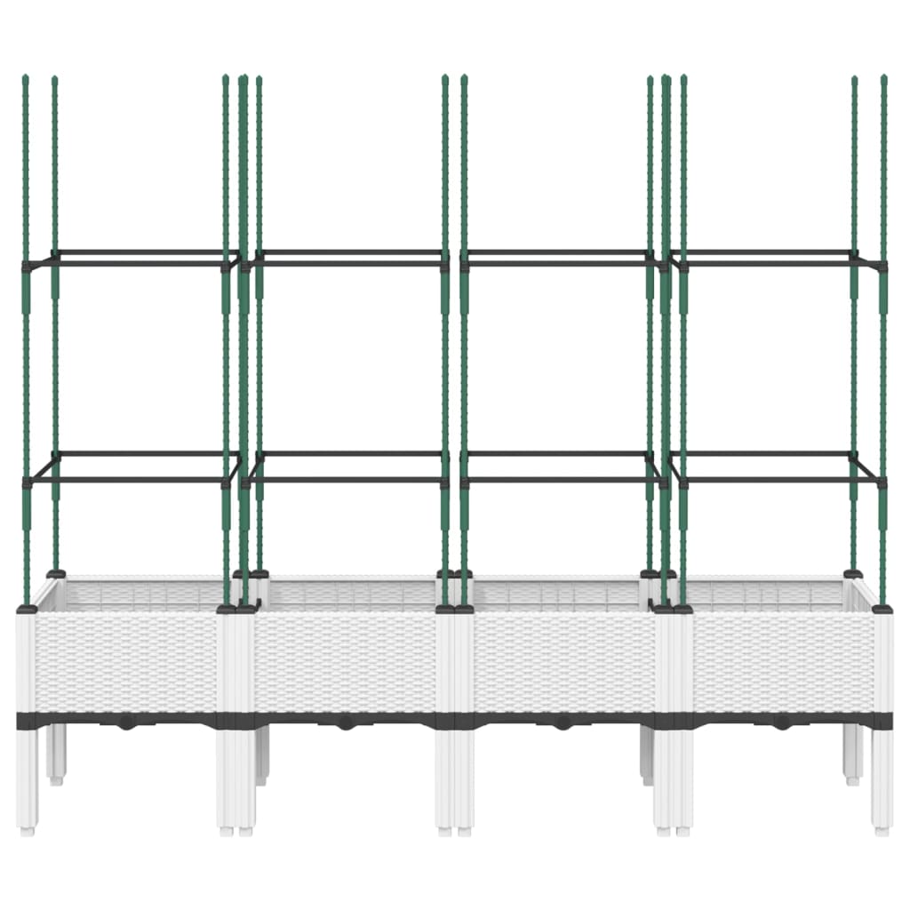 Jardinera Con Enrejado Pp Blanco 160x40x142,5 Cm_2