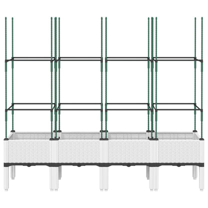 Jardinera Con Enrejado Pp Blanco 160x40x142,5 Cm_2