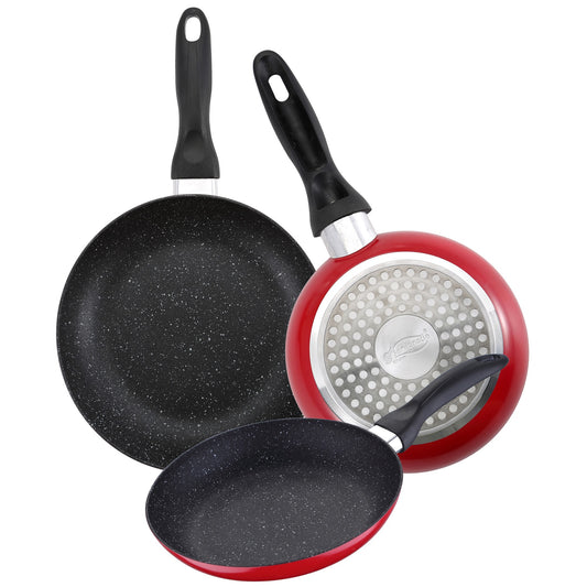Set De 3 Sartenes "san Ignacio" Con Revestimiento En Mármol Ø16 Cm Ø20 Cm Ø24 Cm_0