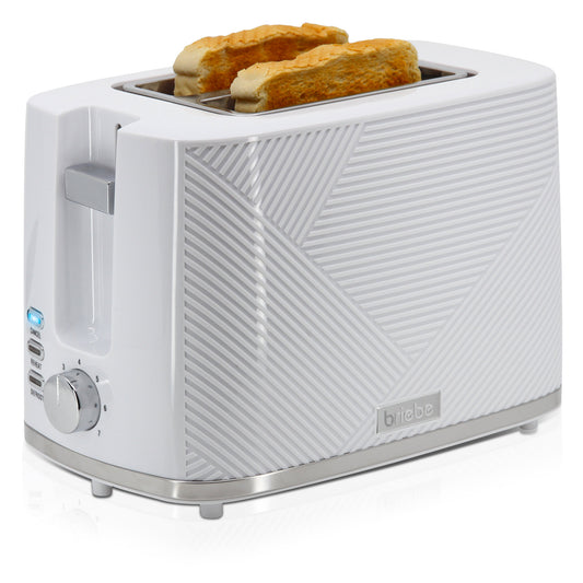 Briebe Elegance Tostadora Pan Ranura Ancha, Tostador 2 Rebanadas 7 Niveles Tostado, Calientapanecillos, Ta1169wht,blanco_0