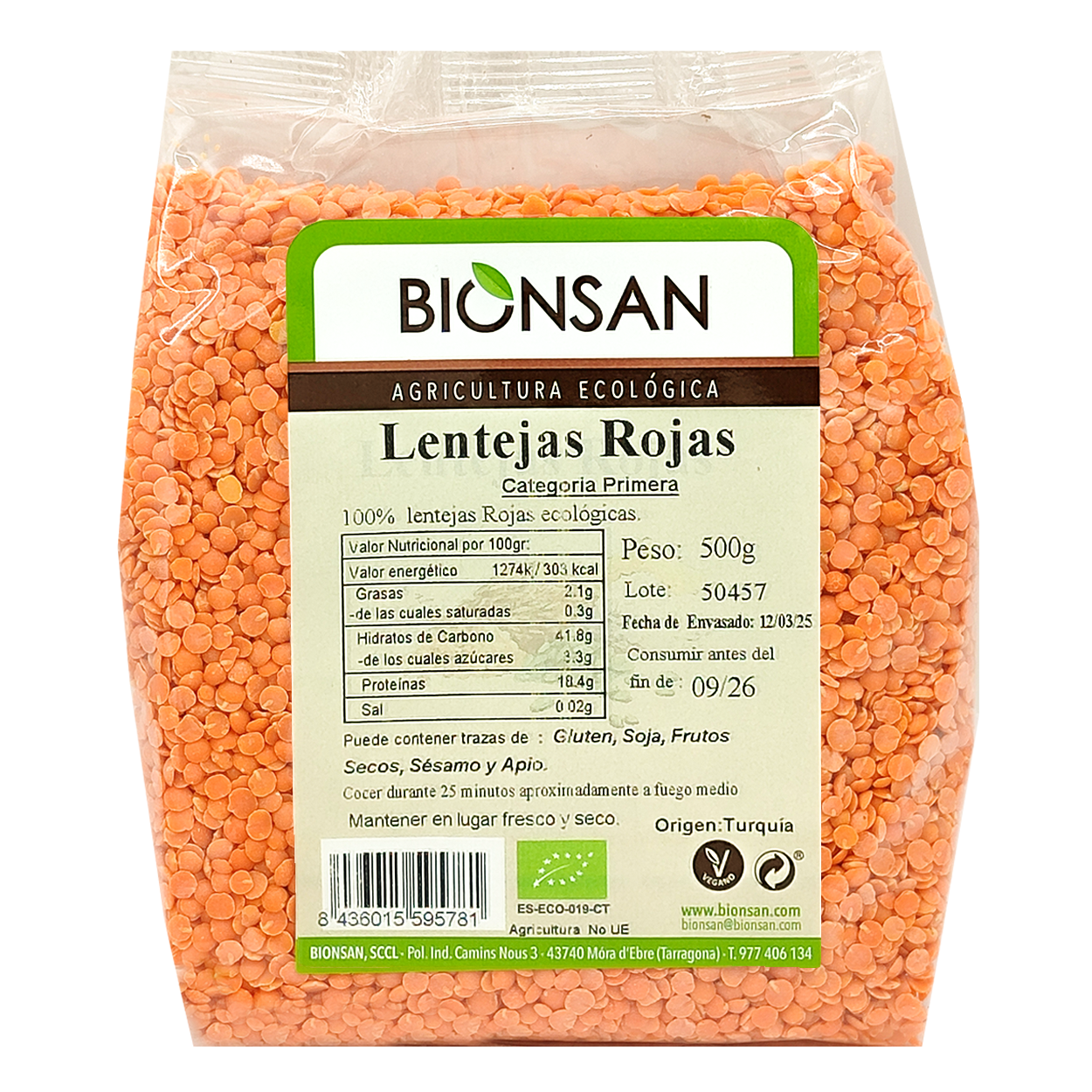 Lentejas Rojas Eco 500gr_0