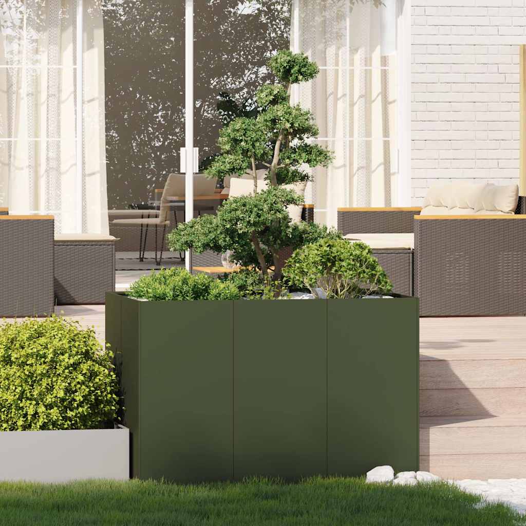 Jardinera Acero Verde Oliva 120x80x80 Cm_2